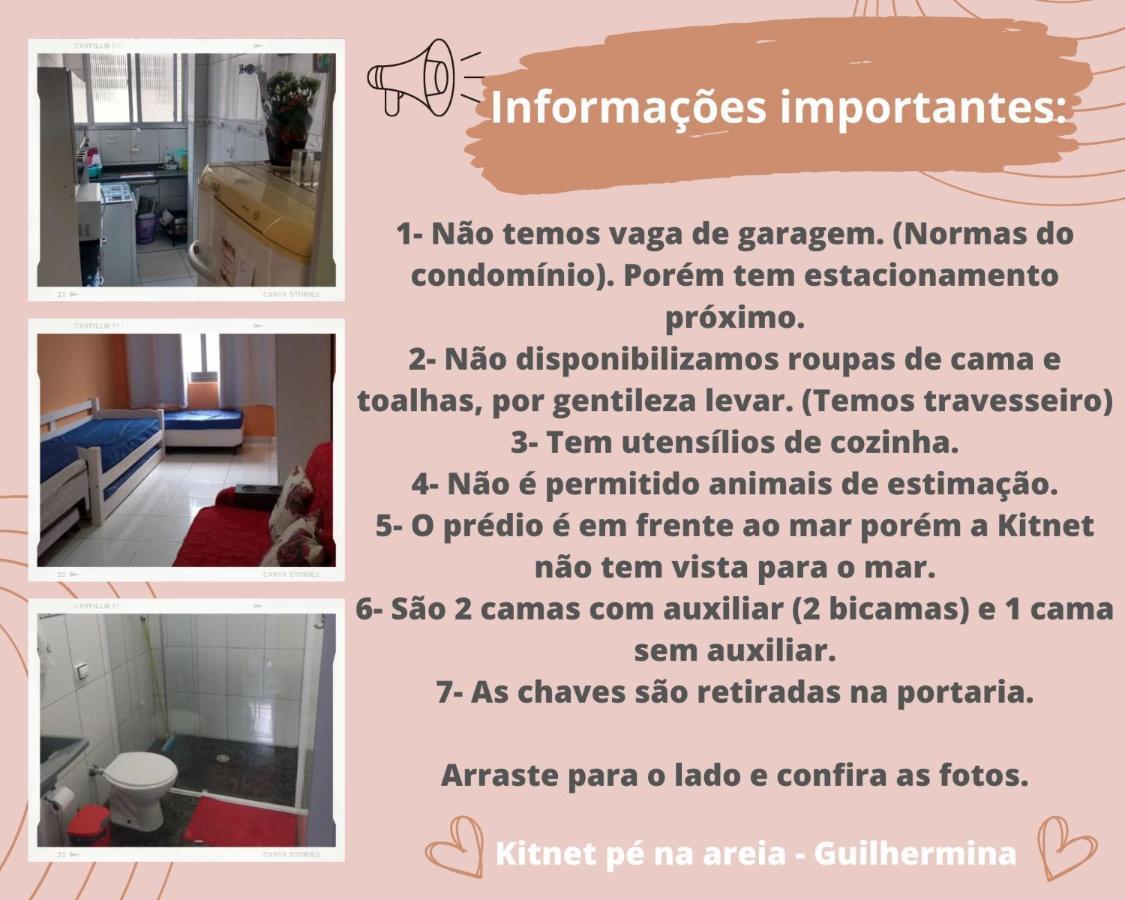 Kitnet pé na areia- Guilhermina Praia Grande  Exterior foto